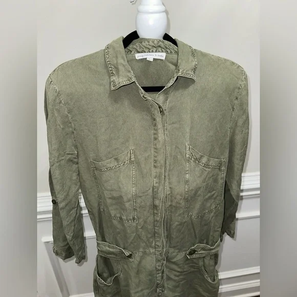 Young Fabulous & Broke River Raw Edge Cadet Green Romper sz L - Picture 7 of 16